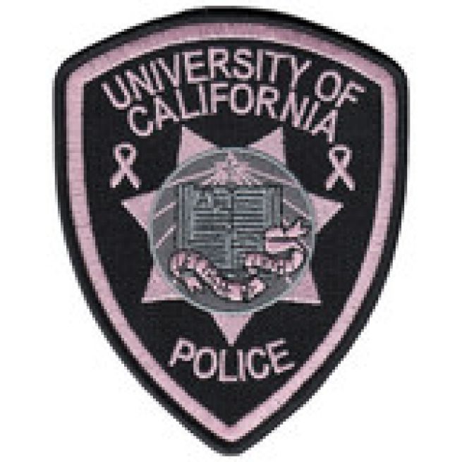 UNIVERSITY OF CALIFORNIA POLICE PINK SHOULDER PATCH - SEW ON.
